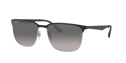 BLACK ON SILVER, Grey Gradient-Polarized, Rayban