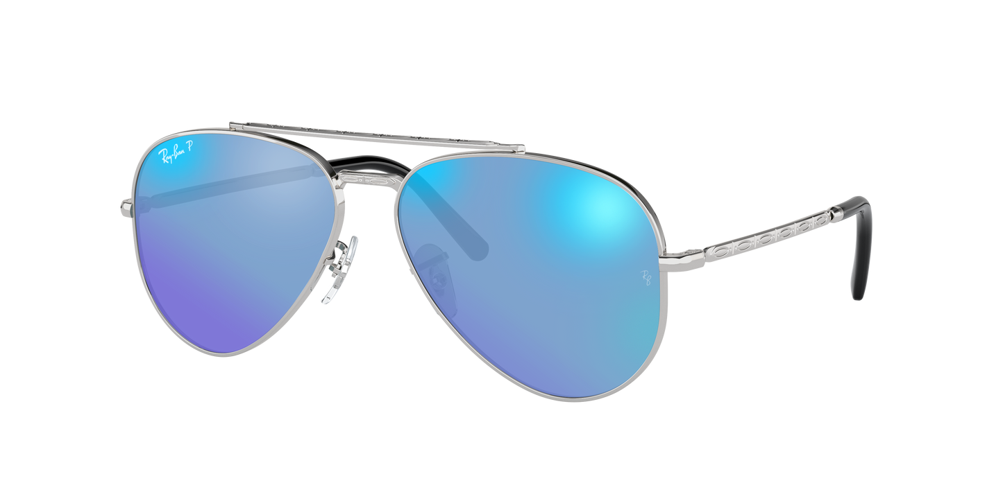 SILVER, Mirrored Blue-Polarized, Rayban