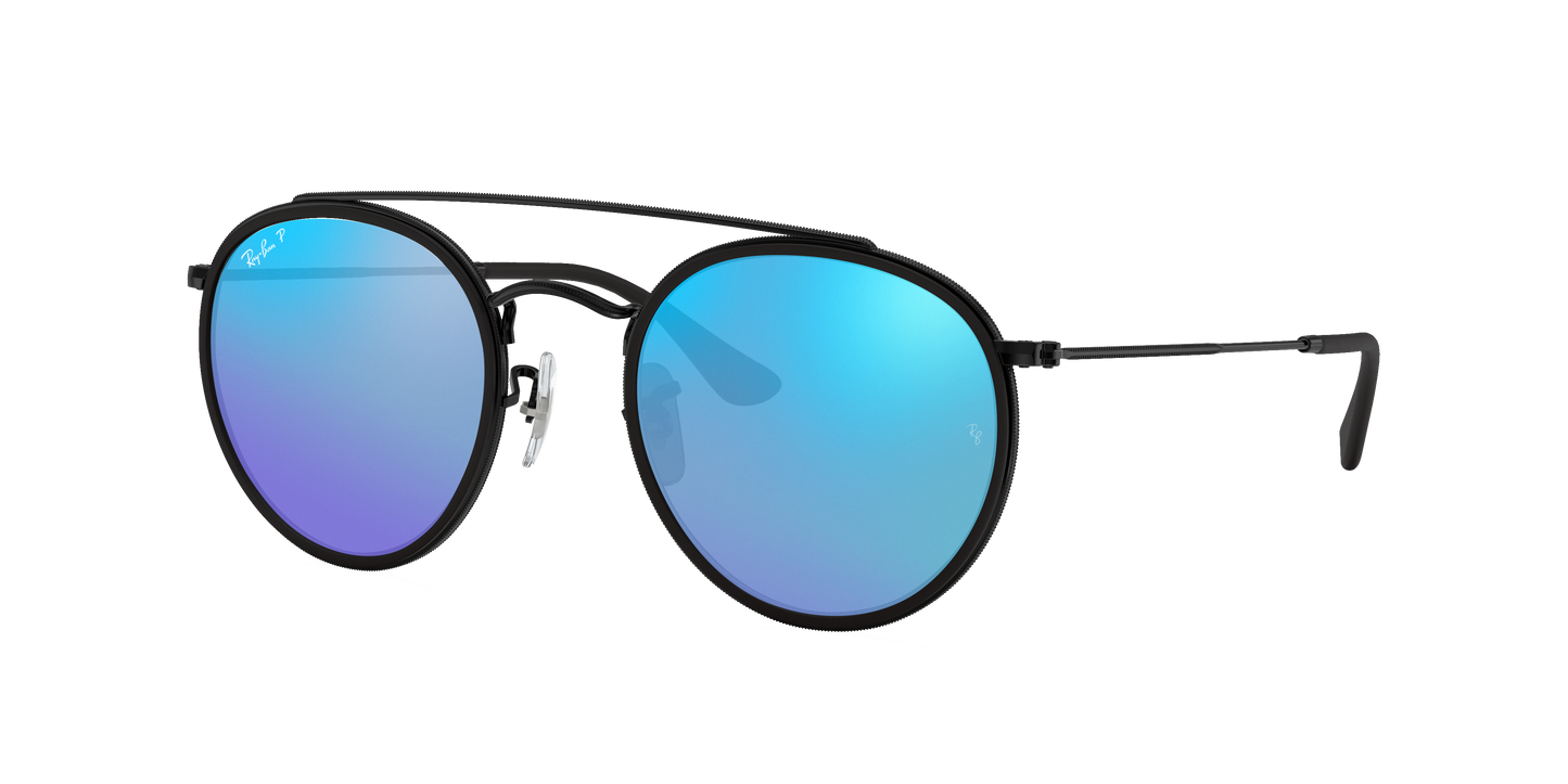 Black, Mirrored Blue-Polarized, Rayban