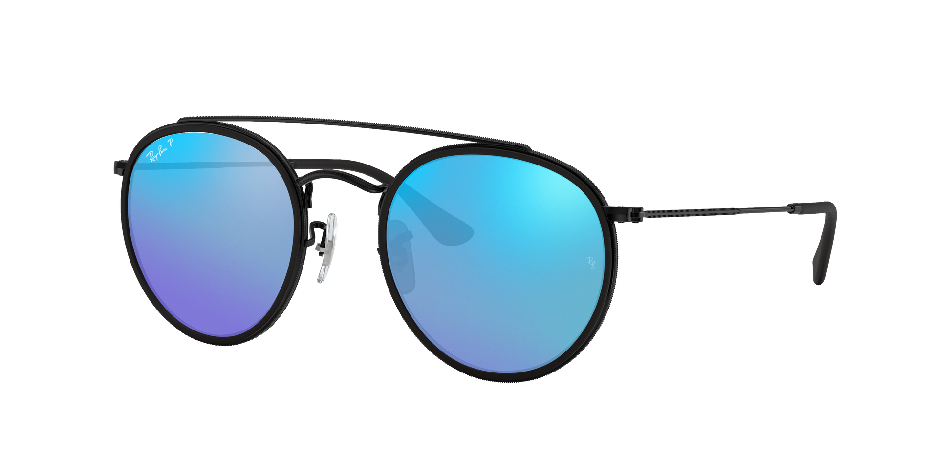 Black, Mirrored Blue-Polarized, Rayban