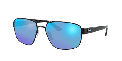 Black, Mirrored Blue-Polarized, Rayban