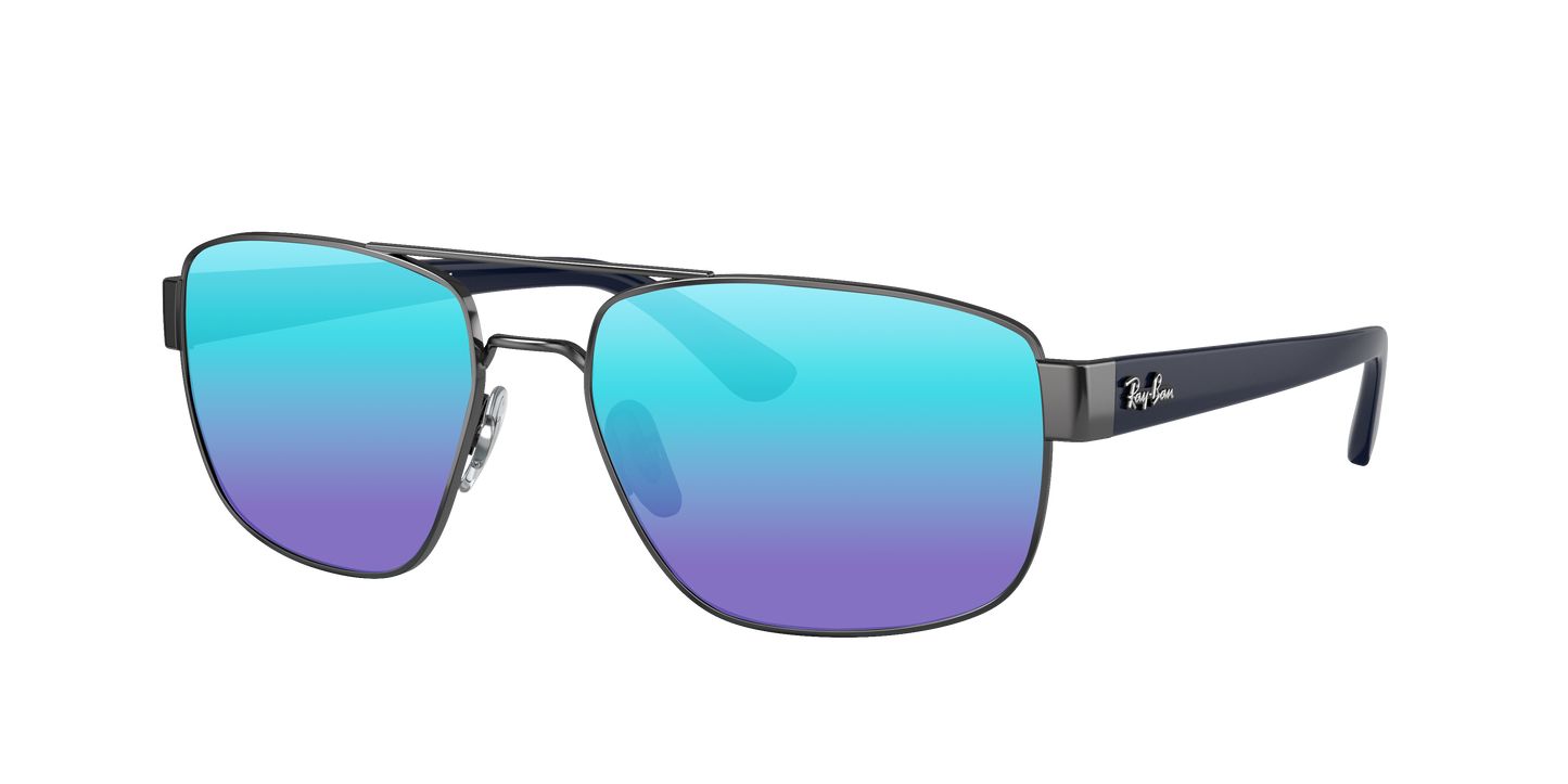 Gunmetal, Blue-Mirrored, Sunberryrx