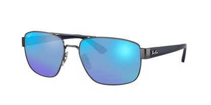 Gunmetal, Mirrored Blue-Polarized, Rayban