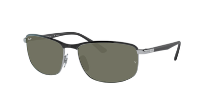 BLACK ON SILVER, Green, Rayban