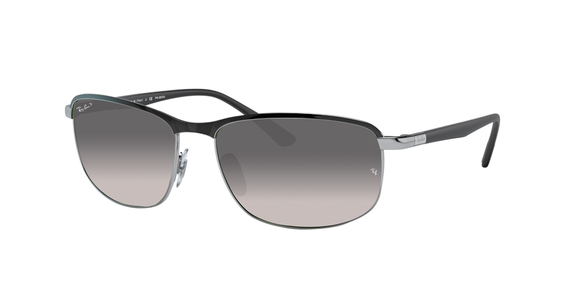 BLACK ON SILVER, Grey Gradient-Polarized, Rayban