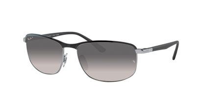 BLACK ON SILVER, Grey Gradient-Polarized, Rayban