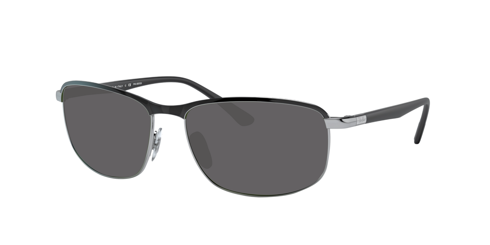 BLACK ON SILVER, Grey-Polarized, Sunberryrx