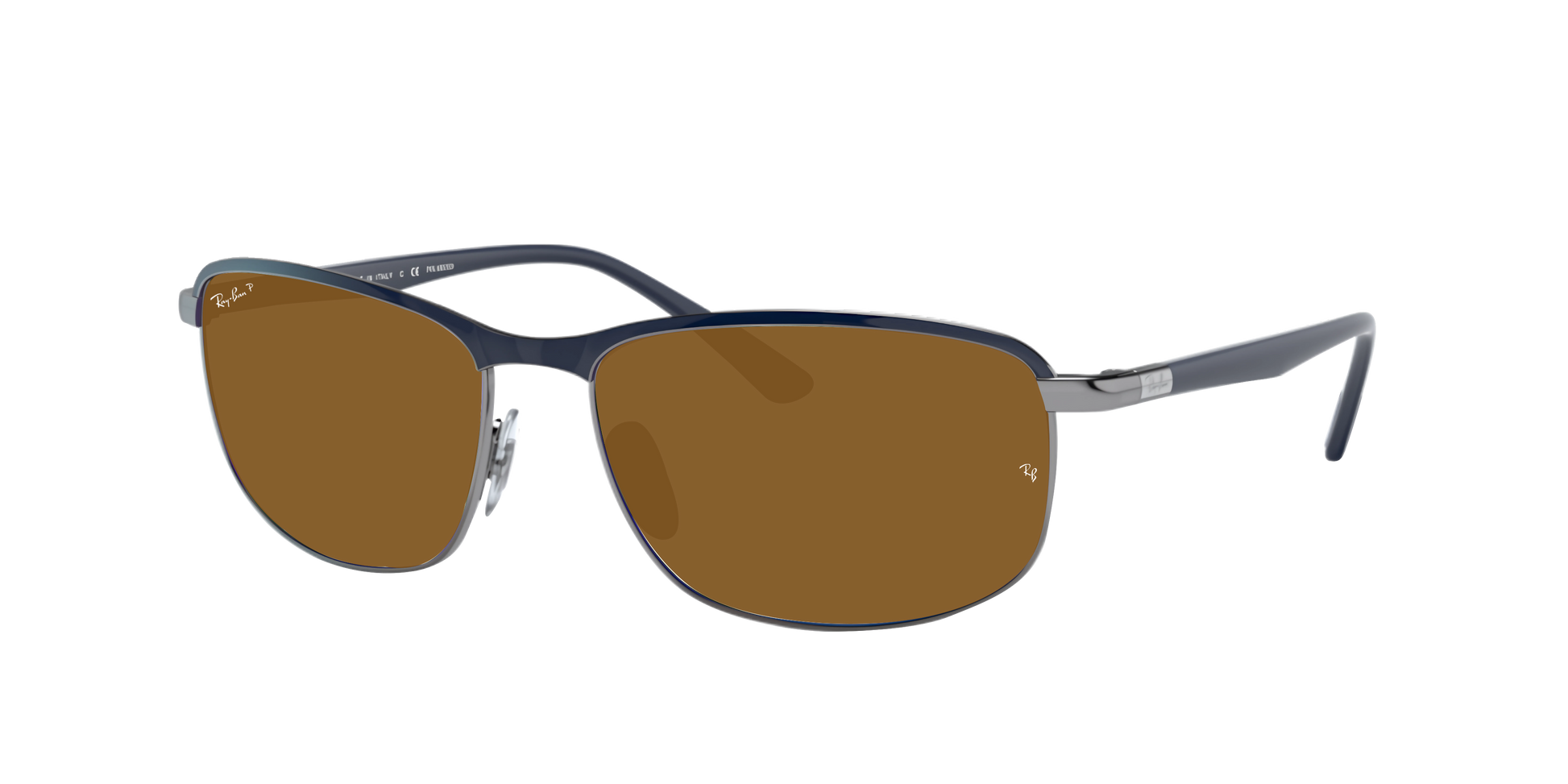 BLUE ON GUNMETAL, Brown-Polarized, Rayban