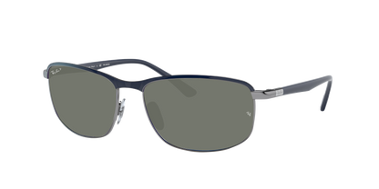 BLUE ON GUNMETAL, Green-Polarized, Rayban