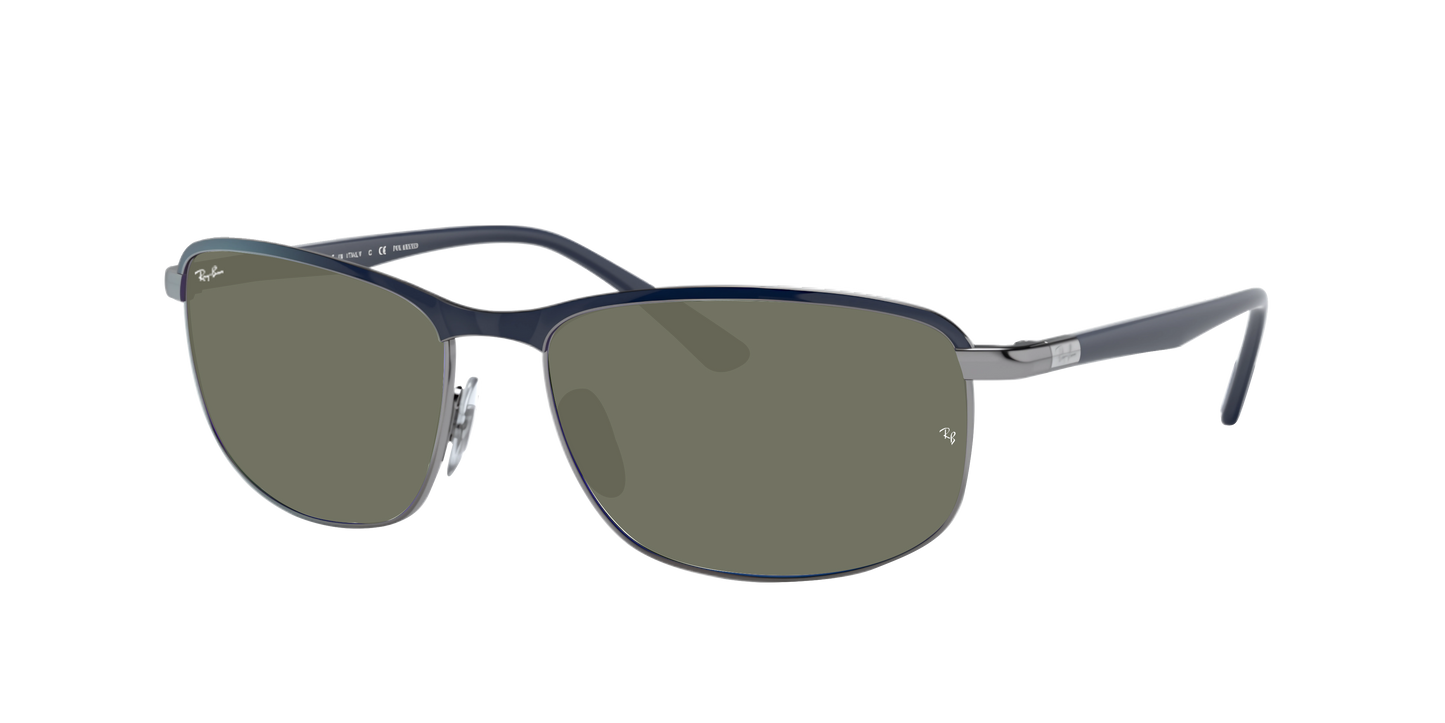 BLUE ON GUNMETAL, Green, Rayban