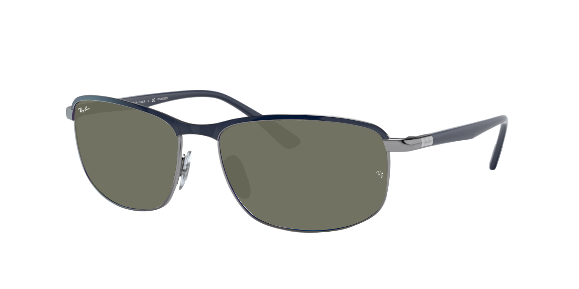 BLUE ON GUNMETAL, Green, Rayban