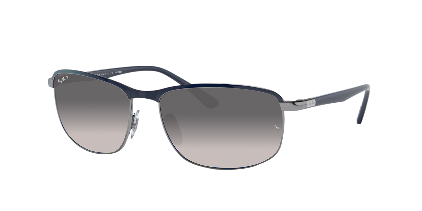 BLUE ON GUNMETAL, Grey Gradient-Polarized, Rayban