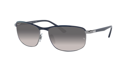 BLUE ON GUNMETAL, Grey Gradient-Polarized, Rayban