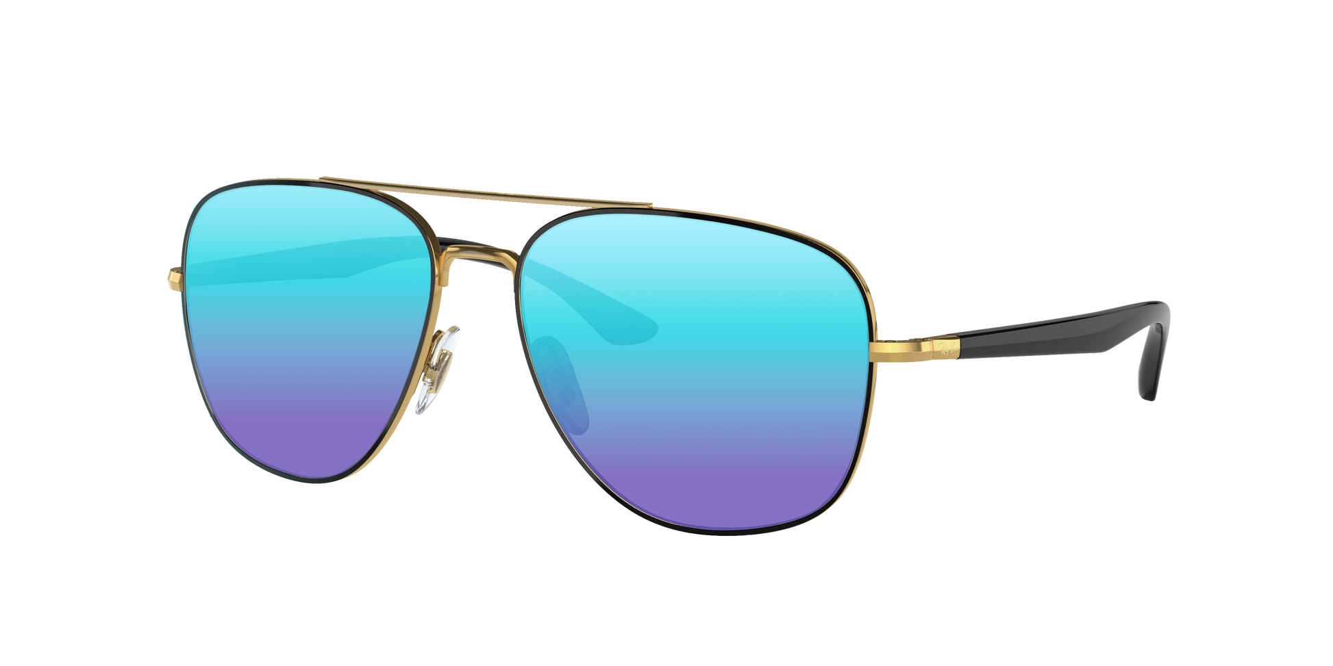 BLACK ON GOLD, Blue-Mirrored, Sunberryrx