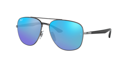 Gunmetal, Mirrored Blue-Polarized, Rayban