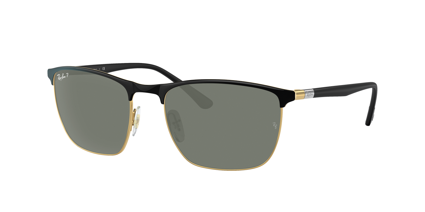 BLACK ON ARISTA, Green-Polarized, Rayban