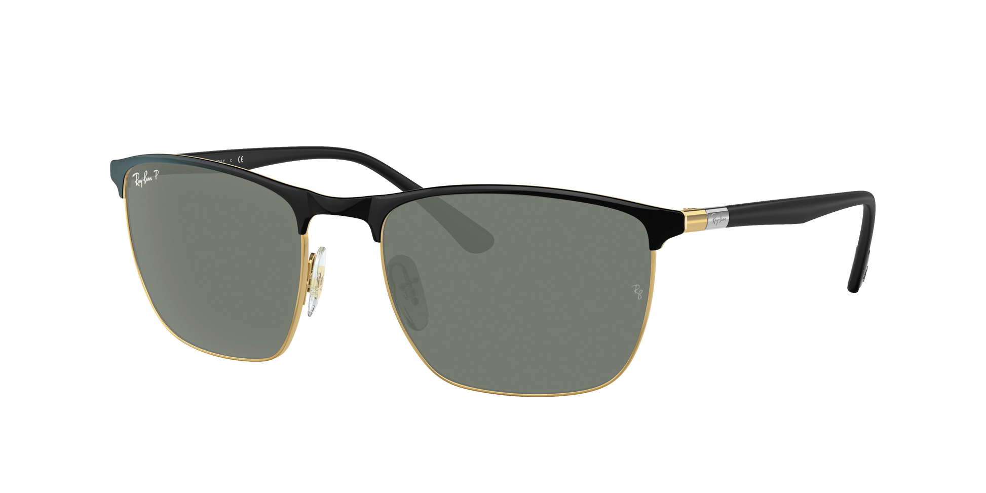 BLACK ON ARISTA, Green-Polarized, Rayban