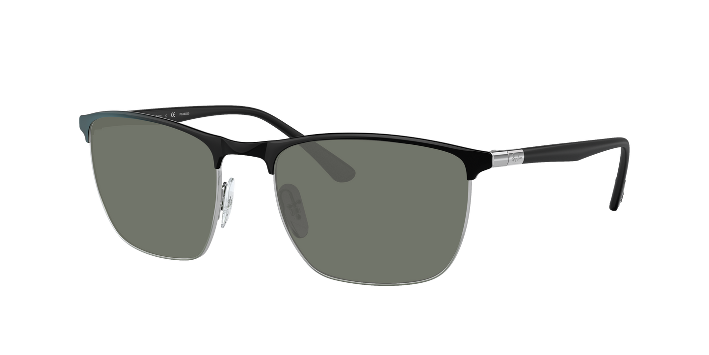 BLACK ON SILVER, Green-Polarized, Sunberryrx