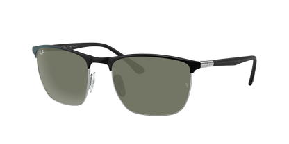 BLACK ON SILVER, Green, Rayban