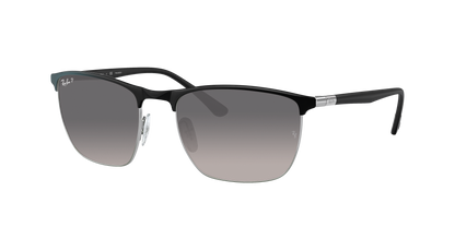BLACK ON SILVER, Grey Gradient-Polarized, Rayban