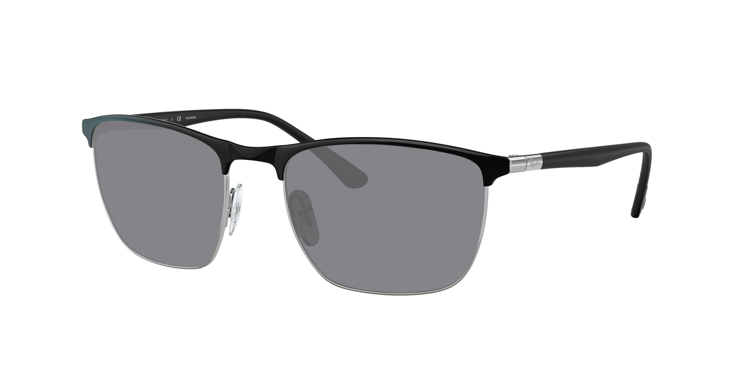 BLACK ON SILVER, Grey-Polarized, Sunberryrx