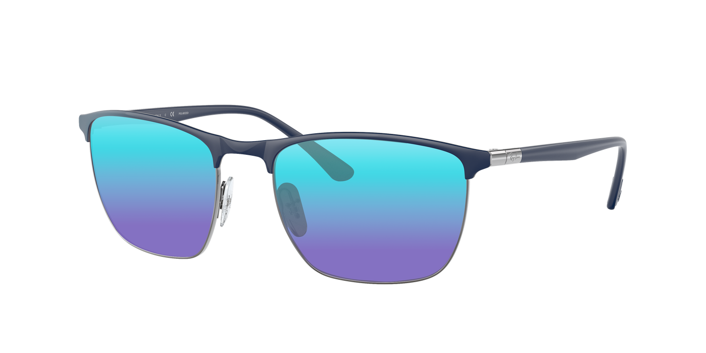 BLUE ON GUNMETAL, Blue-Mirrored, Sunberryrx