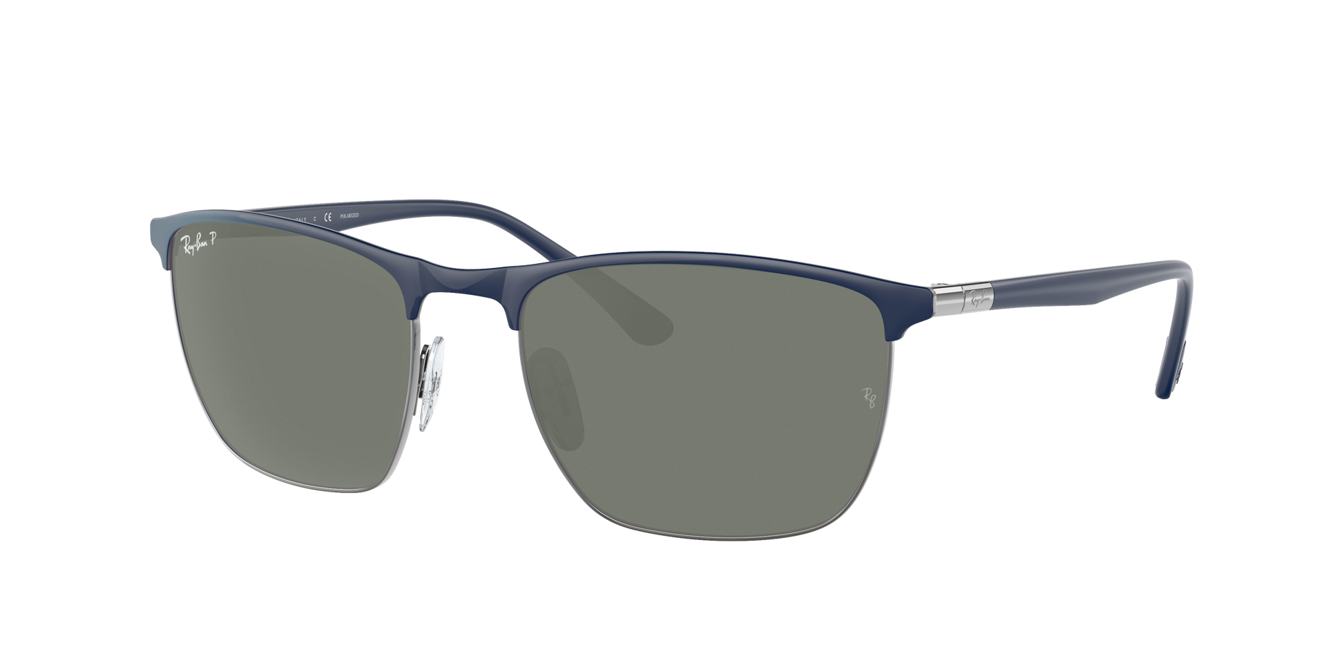 BLUE ON GUNMETAL, Green-Polarized, Rayban