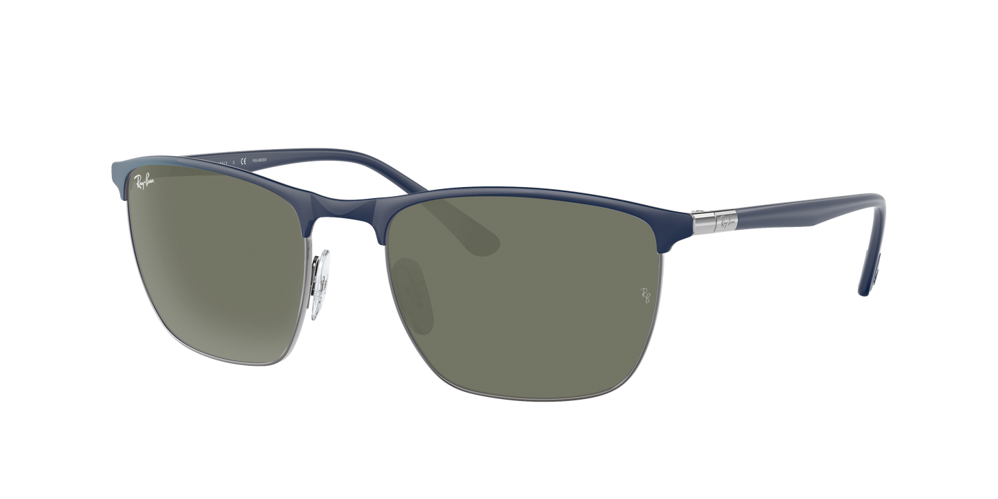 BLUE ON GUNMETAL, Green, Rayban