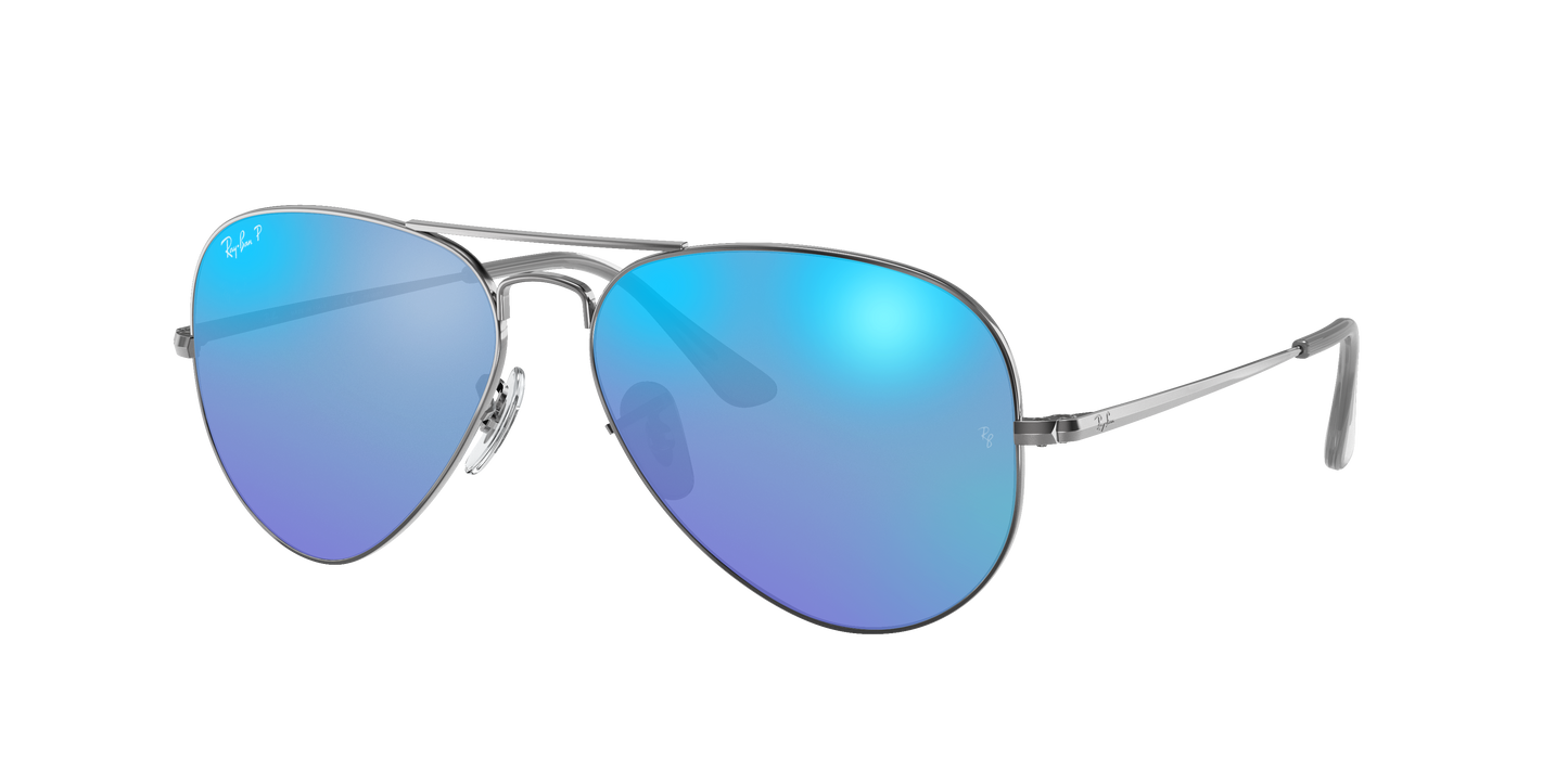 Gunmetal, Mirrored Blue-Polarized, Rayban