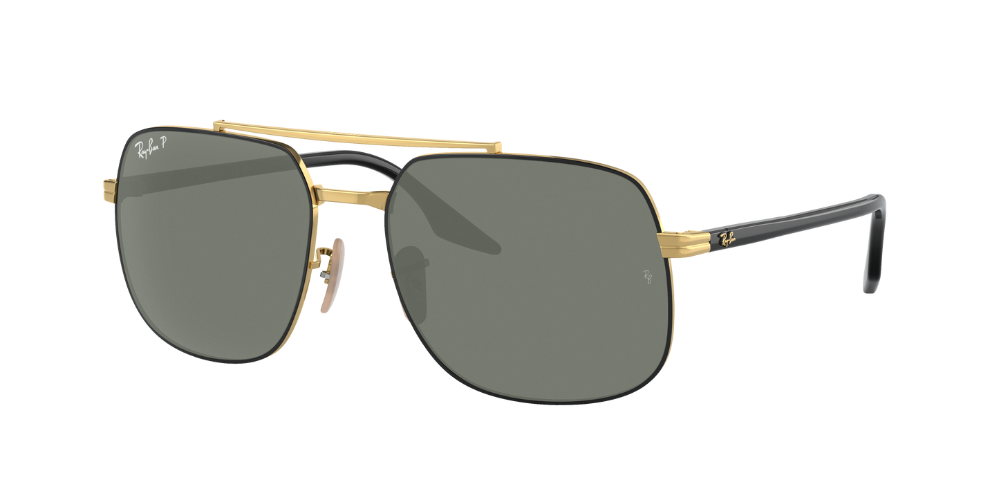 BLACK ON ARISTA, Green-Polarized, Rayban