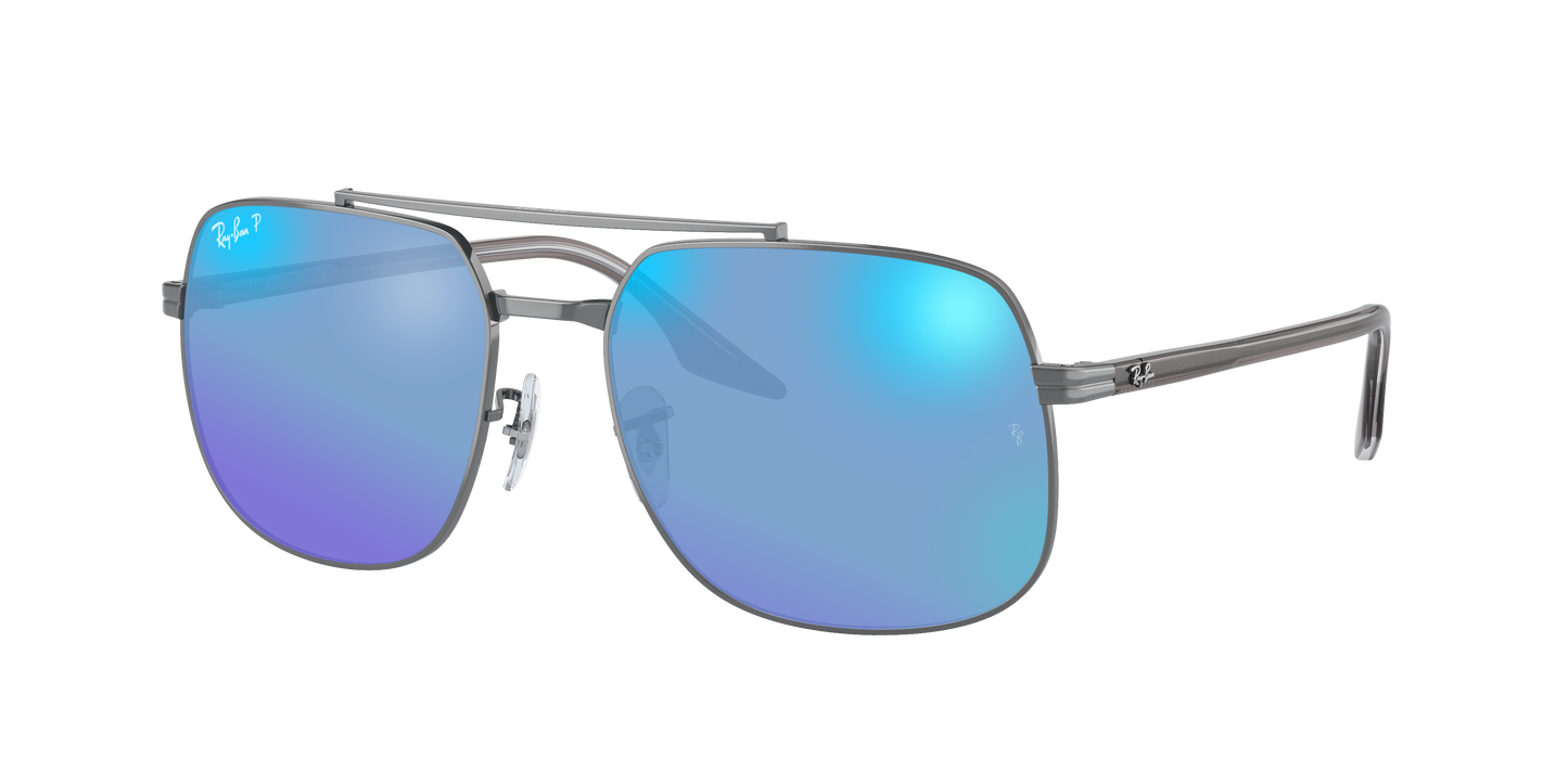 Gunmetal, Mirrored Blue-Polarized, Rayban