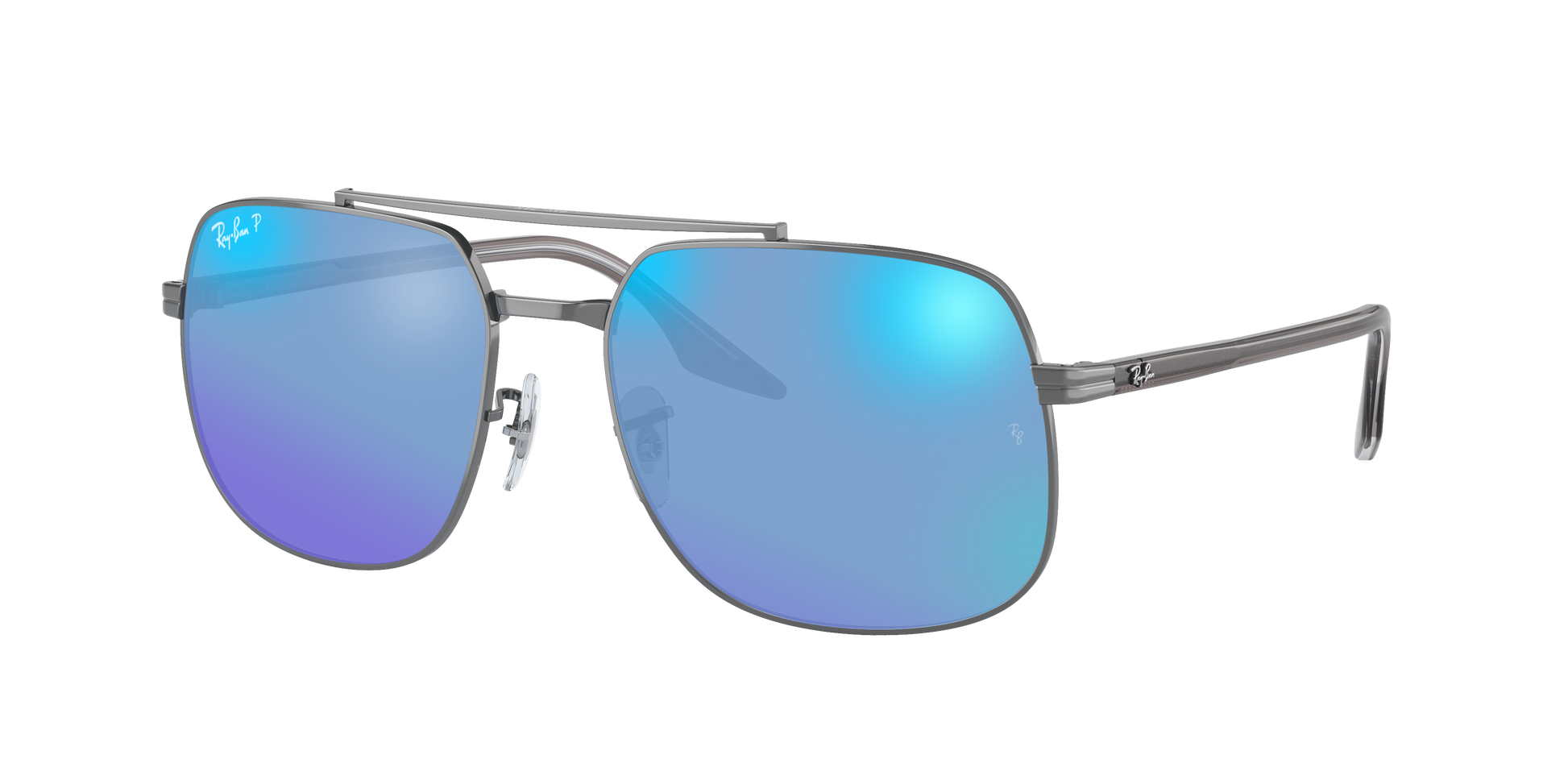 Gunmetal, Mirrored Blue-Polarized, Rayban