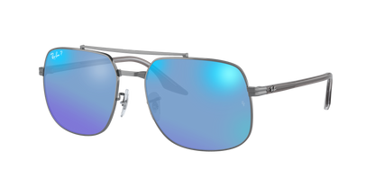 Gunmetal, Mirrored Blue-Polarized, Rayban