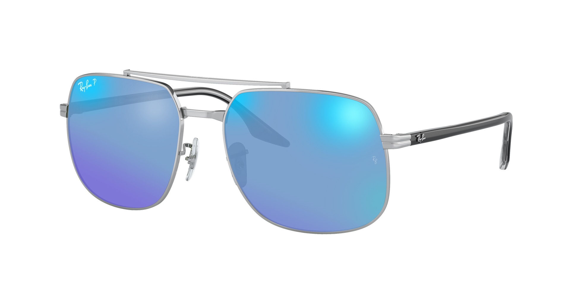 SILVER, Mirrored Blue-Polarized, Rayban