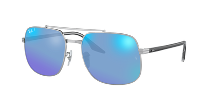 SILVER, Mirrored Blue-Polarized, Rayban