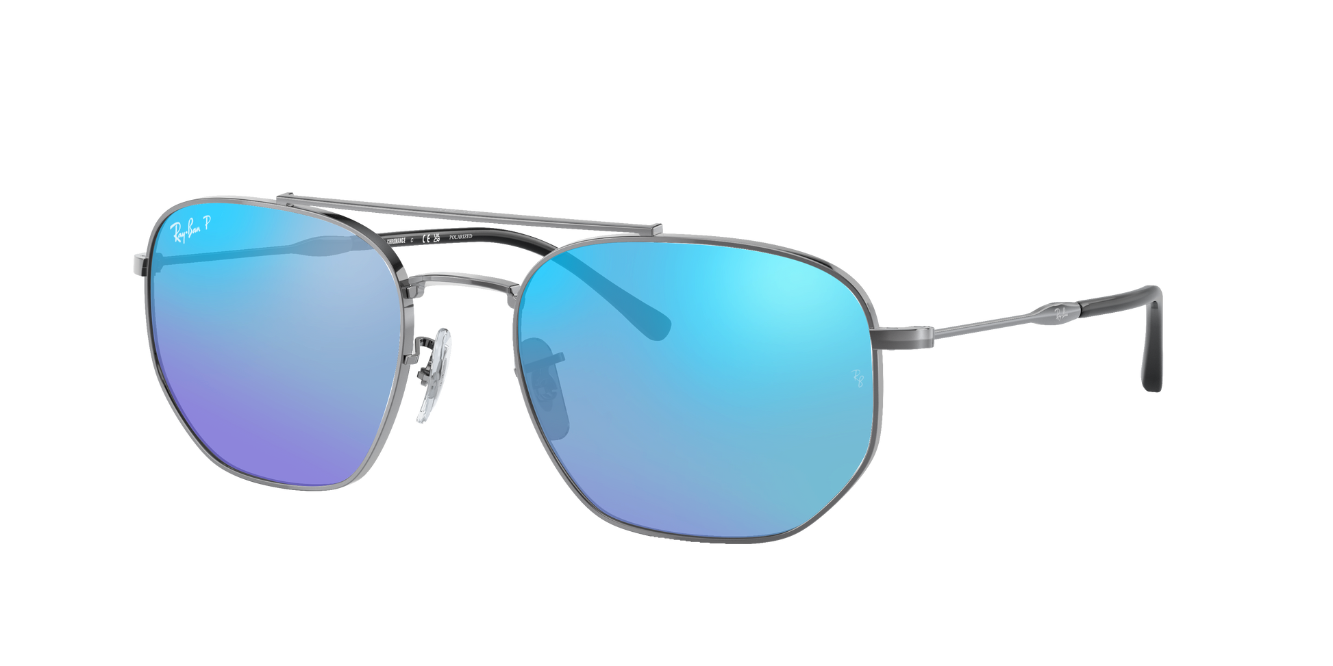 Gunmetal, Mirrored Blue-Polarized, Rayban