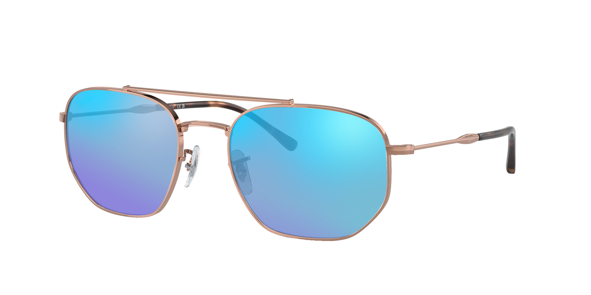 Rose Gold, Blue-Mirrored, Sunberryrx