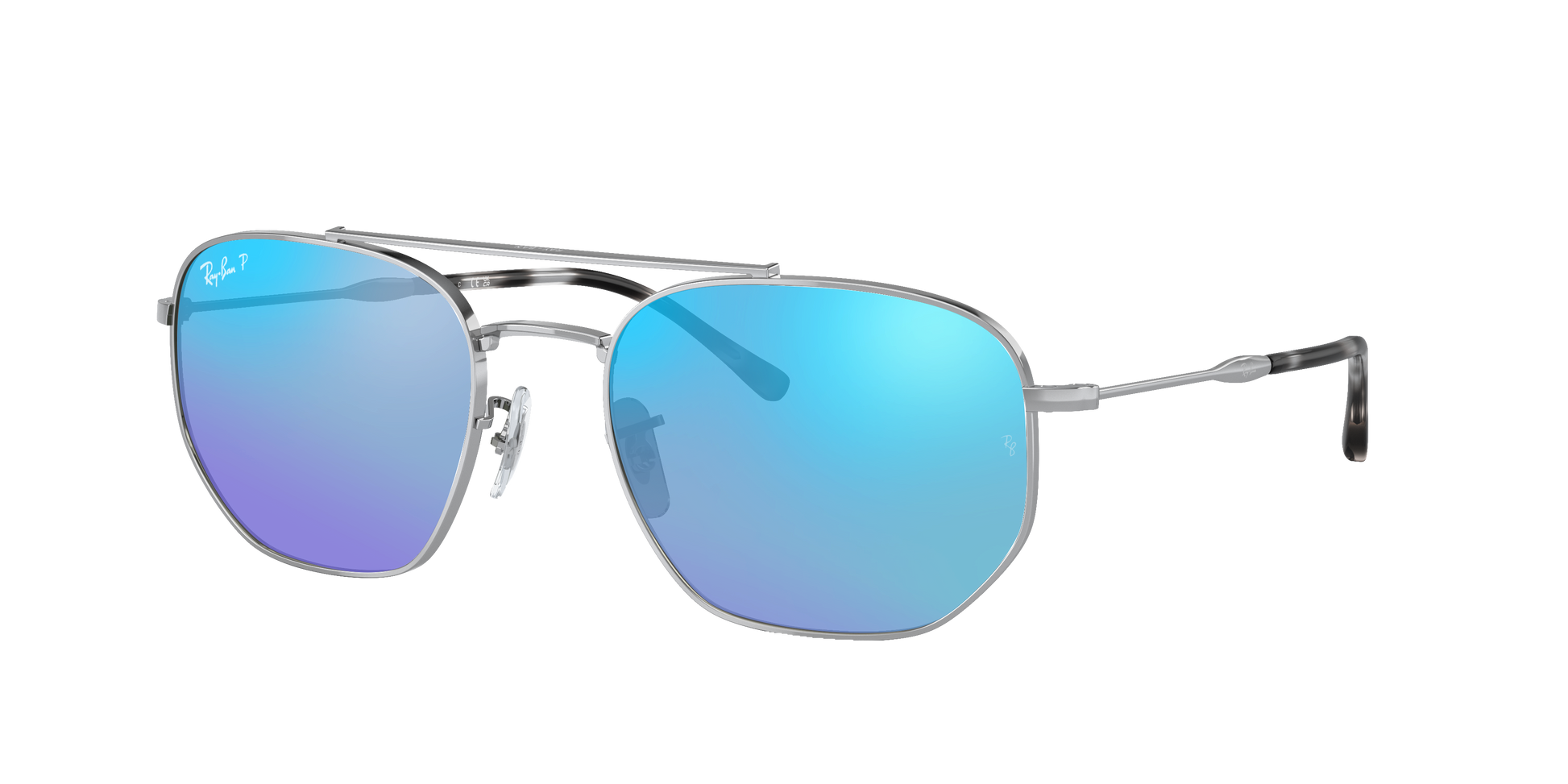 SILVER, Mirrored Blue-Polarized, Rayban