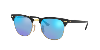 BLACK ON ARISTA, Mirrored Blue-Polarized, Rayban
