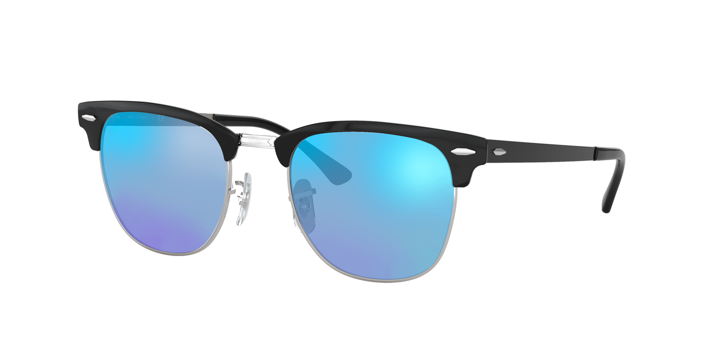 BLACK ON SILVER, Blue-Mirrored, Sunberryrx