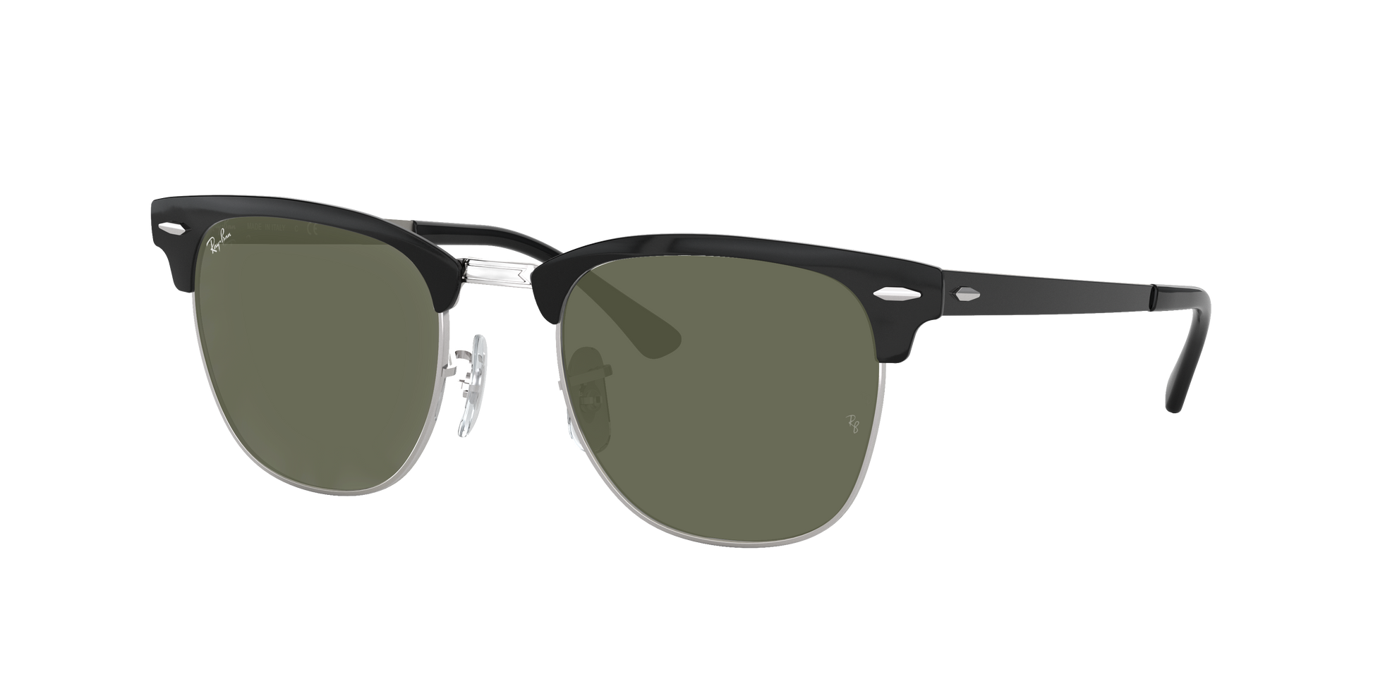BLACK ON SILVER, Green, Rayban