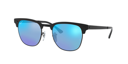 BLACK, Mirrored Blue-Polarized, Rayban