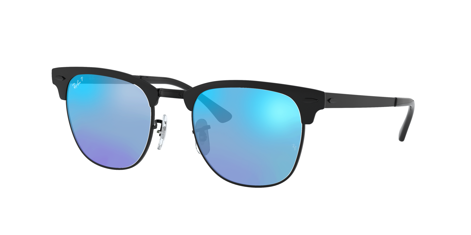 BLACK, Mirrored Blue-Polarized, Rayban