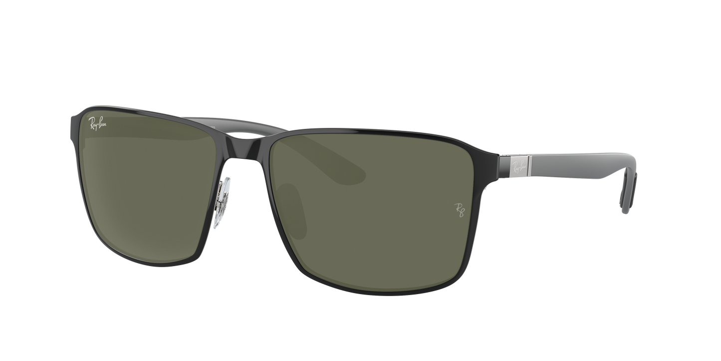 BLACK ON SILVER, Green, Rayban