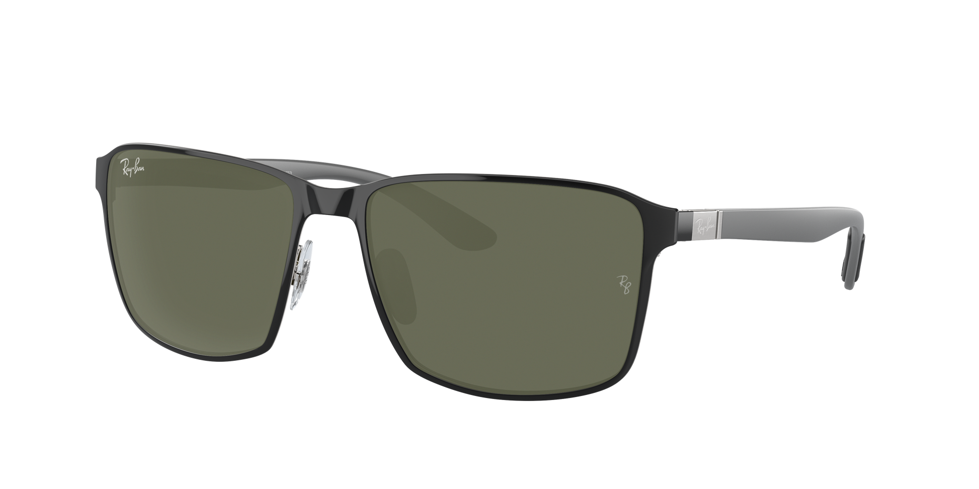 BLACK ON SILVER, Green, Rayban
