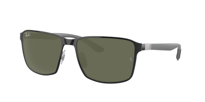 BLACK ON SILVER, Green, Rayban