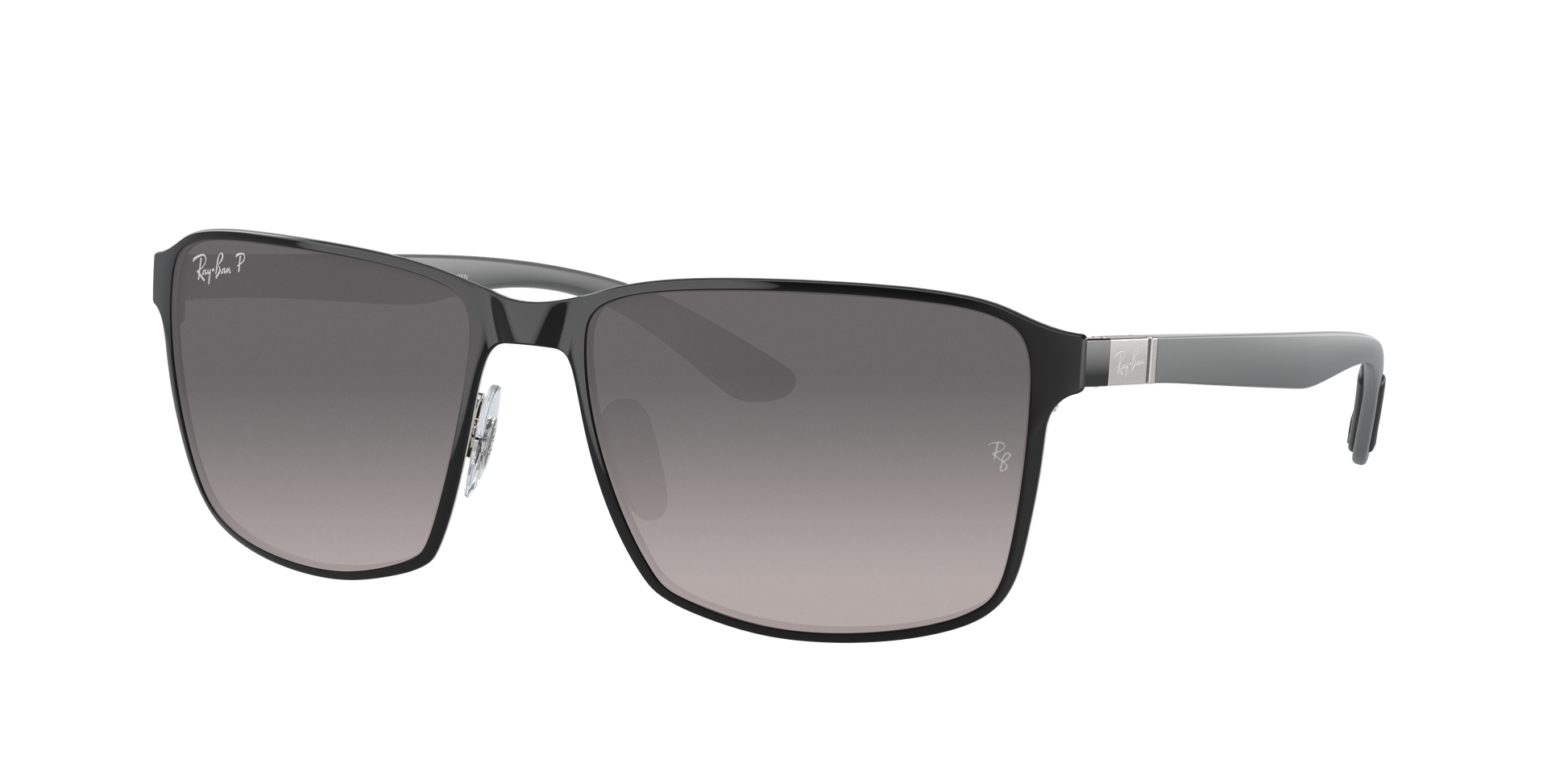 BLACK ON SILVER, Grey Gradient-Polarized, Rayban