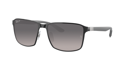 BLACK ON SILVER, Grey Gradient-Polarized, Rayban