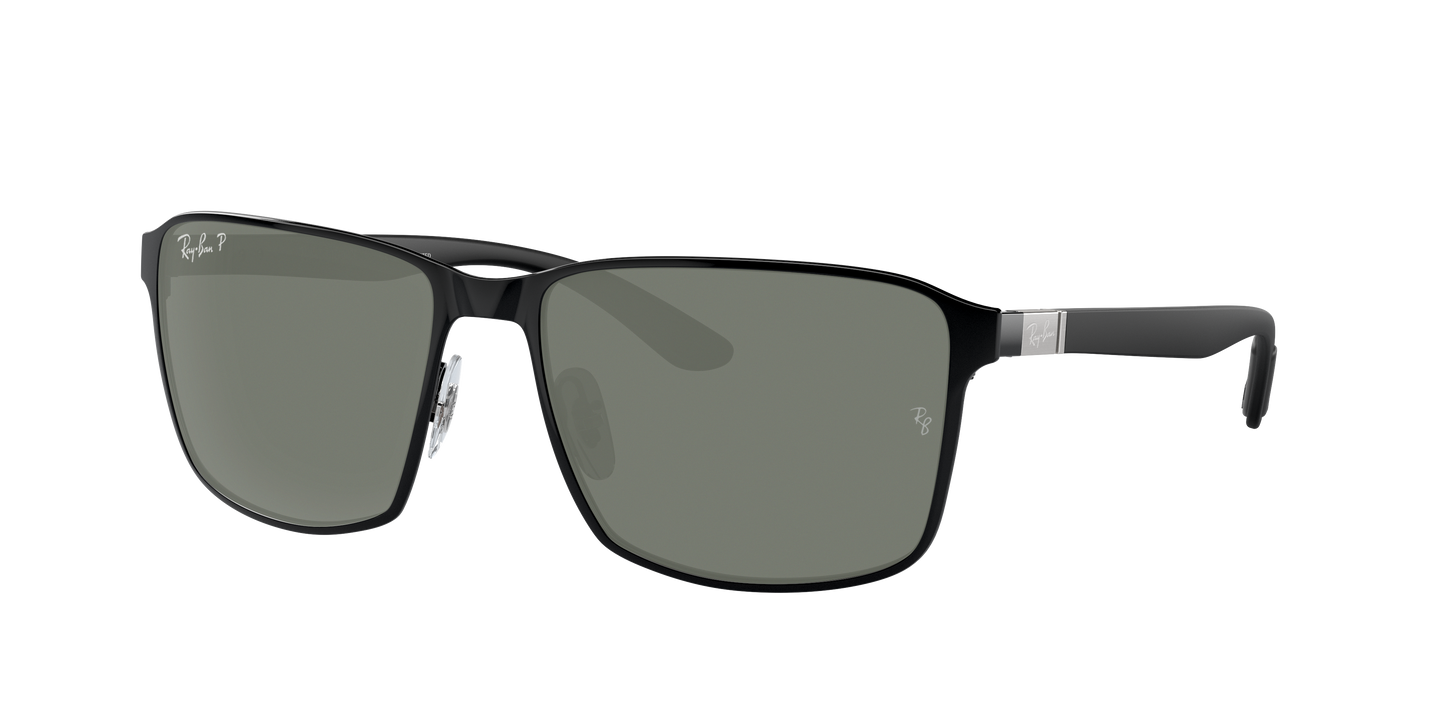 BLACK ON BLACK, Green-Polarized, Rayban