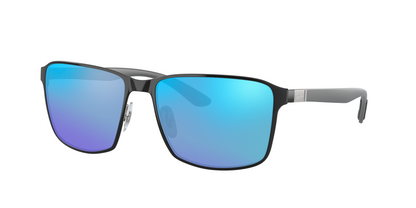 BLACK ON SILVER, Blue-Mirrored, Sunberryrx